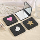 DIY mini cosmetic mirror portable cross-border high-looking foldable portable mirror mini diy small black mirror LED portable mirror small black mirror love style