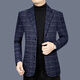 TPZBWG high-end brand plaid suit men's 2026 autumn and winter new business casual suit single suit men's jacket blue gray M 170