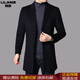 Lilang men's winter medium-length thickened coat new wool woolen coat young and middle-aged men's casual windbreaker navy blue M 170 110-130Jin Jin equals 0.5 kg