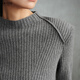 Enos Eshi shopping mall same style 2025 winter new style 100% sheep wool half turtleneck sweater for women 41018005 smoke gray L