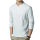 Light luxury 2025 new henley collar sweatshirt for men in autumn American spliced stand-up collar inner bottoming shirt high-end white XL (130-149Jin Jin equals 0.5kg)