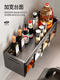 Yusenyi kitchen rack high-end home punch-free wall-mounted seasoning box oil salt sauce vinegar storage rack seasoning jar shelf gun ash fully sealed 3 compartments with towel bar bonus spoon-waterproof label
