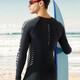 WATERTIME Men's Swimsuit Swimsuit One-piece Wetsuit Beach Pants Anti-Embarrassing Swimsuit Black Silver M