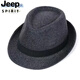 JEEP SPIRIT Top Hat Men's British Gentleman Temperament Old Man Hat Autumn and Winter Top Hat Woolen Top Hat Warm Stage Jazz Hat Middle-aged and Elderly Hat Black/Gentleman Top Hat L (within 57.5-60cm)