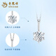 Lao Fengxiang PT950 platinum starlight pendant for women, new inlaid necklace, birthday gift, Mid-Autumn Festival gift for girlfriend, platinum starlight pendant, about 0.5g, free silver chain + brand gift box
