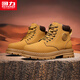 Pull back men's shoes Martin boots men's winter new high-top outdoor warm boots men's retro workwear cotton shoes men's camel 43
