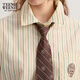 Teenie Weenie Bär Frauen Herbst 2025 Neu elegant lose Streifen College -Style -Krawattenhemd Kontrast s