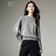 Late White New Product 2025 Autumn Gentle Age-Reducing and Younger Sweater Comfortable Loose Fashionable Versatile Knitted Sweater Women Gray M