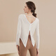 Bright dip yoga wear women's long-sleeved T-shirt spring and autumn new professional Pilates back loose fitness sports blouse top white M 100-110Jin Jin equals 0.5 kg