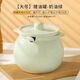 Xiongwochi ceramic high temperature resistant spicy jar kitchen household special oil storage tank lard jar with lid spicy jar spice jar 1380 degrees high temperature firing without bursting - extra large 2500ML milk yellow + lid + spoon
