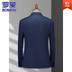 ROMON 100% Australian Sheep Wool Men's Suit Fashionable Double Slit Business Wedding Dress Work Commuting Suit Gray 100% Wool (Top + Pants + Shirt) Free Clothes and Tie 2XL Weight 141-155 Height 170-175 (48B)