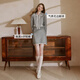 Xiangying Xiaoxiangfeng gray knitted suit skirt for women 2025 winter new style including wool cardigan miu series two-piece set light gray L