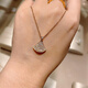 KZD Old Phoenix 18K rose gold fan-shaped necklace for women with small skirts full of stars pendant AU750 color gold clavicle chain for girls 18K rose gold fan-shaped necklace for women with small skirts full of stars