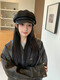 Xiaohongshu's hot style Japanese retro literary style black duck beret for women, casual and versatile, temperament and face, Xiaoba, black (55-59cm), one size fits all