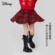 Disney Retro Tartan Girls Skirt 26th Autumn and Winter Christmas Style Umbrella Skirt New Year Red Versatile A-Line Skirt 130