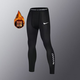 NBA VIBE quick-drying tights men's sports warm inner suit autumn and winter running fitness high-elastic training clothes basketball leggings black elite top + nine-point pants two-piece set XL recommended 130-150Jin Jin equals 0.5 kg
