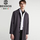 BESNOS Italian brand Balmaken men's windbreaker single-breasted high-end solid color casual autumn mid-length coat gray card color M (170) suitable for weight 100-130Jin Jin equals 0.5 kg