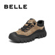 Belle Thick-soled Casual Sports Shoes Men's 25 Winter New Outdoor Hiking Shoes A2171DM5 Khaki/Black (Single Liner) 41