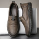 Factory direct sales leather shoes men's formal shoes business casual shoes genuine leather soft sole non-slip driving shoes dad shoes khaki 42