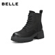 Belle Retro Cowhide Outdoor Style Martin Boots Women's 2025 Winter New Shopping Mall Same Color Polished Short Boots E8V1DDD5 Black-Single Li 37