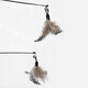 CFA competition grade wooden handle cat stick feather bell detachable replacement head cat toy durable and scratch-resistant pet toy pearl feather replacement head