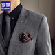 Romon Bräutigamanzug Herren Business Professional Formal Wedehochkleid hübsche lässige, schlanke große Größe Anzug Männer grauer Anzug (Anzug + Hosen + Weste) XL Empfohlen 125-135jin [Jin entspricht 0,5 kg]