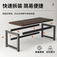 New appearance computer desk e-sports table solid wood desk home desktop desk study table writing table workbench long table 120*60CM 40MM carbon steel legs walnut color