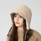 Kenmont wool plaid ear protection beret women's lamb velvet thickened warm double-sided peaked cap km-5264