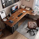 Dear four-legged corner electric lift table L-shaped leather solid wood gaming desk home computer desk office desk length 140*width 60*corner 110cm with embedded power strip Z4 four-legged dual motor + pure solid wood right corner 3cm thick
