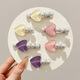 Add gentle temperament, jelly color love pearl hairpin, side clip, girly bangs duckbill clip, forehead Internet celebrity hairpin, pink mermaid bubble clip, pair