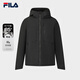 FILA Offizielle leichte Daunenjacke für Herren, Winter, Business, Casual, mit Kapuze, warme Jacke, True Black-BK XL 180/100A
