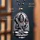 Emeishan has passed the time of incense, black gold obsidian natal Buddha pendant, zodiac necklace, peace amulet pendant