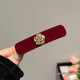 Retro camellia velvet hair clip for women with side broken hair bangs clip headband hair clip camellia velvet 1 black + 1 red