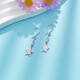Laofu Gold Platinum Earrings Crushed Ice Wishing Star Earrings as Gifts to My Girlfriend as Gifts, Approximately 2.49g