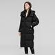 Flying in the Snow Down Jacket Women's Mid-Length 90 Velvet 25 Winter Over-the-Knee Solid Color Loose Fashion Hooded Casual Thick Jacket Black M