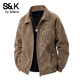 Baleno S&K Series Spring and Autumn American Heavyweight Trendy Brand Versatile Jackets Men's Trendy Lapel Tops Loose Casual Jackets Khaki M Recommended 100-120Jin Jin equals 0.5 kg