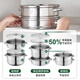 BSITN double-layer steamer 304 stainless steel 28cm two-layer steamer gas stove household induction cooker steamer two-layer 1403