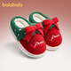Balabala 2025 new children's cotton slippers Christmas girls' non-slip warm and cute boys' winter velvet home slippers