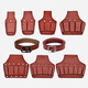 Taipeng cowhide electrician's waist bag electrician's special thickened belt cover waist bag belt five-link cowhide tool bag carpenter's waist pocket first layer cowhide-red leather small 3-link