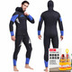 Big Tuan Xiaoyuan 5mm thickened wetsuit for men with split warm snorkeling and cold protection professional deep diving equipment long-sleeved swimsuit for women upgraded version 1551 split 1.5mm aqua blue S
