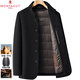 MONTAGUT double-sided cashmere coat men's short middle-aged winter stand-up collar casual woolen woolen jacket dad coat black S 165/84A