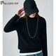 PALUOPO retro half turtleneck women's solid color cashmere sweater autumn and winter new casual knitted warm sweater ET2F8336 black XL 170/110
