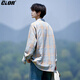 CLOR plaid long-sleeved shirt men's autumn ins loose casual shirt American retro jacket CLCX10 yellow XL