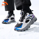 ANTA Children's Cotton Shoes 2026 Autumn and Winter New Men's and Large Children's Leather and Velvet Knob High-top Mountaineering Snow Boots Black/Silver-3 35
