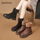 Daphne Martin boots women's winter retro thick-soled short boots lamb wool warm snow boots new cotton boots brown 38