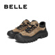 Belle Thick-soled Casual Sports Shoes Men's 25 Winter New Outdoor Hiking Shoes A2171DM5 Khaki/Black (Single Liner) 41