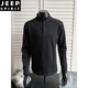 JEEP SPIRIT American Polo Henley shirt men's long-sleeved T-shirt spring and autumn trend cleanfit inner casual men's base sweatshirt black M 95 to 115 Jin Jin equals 0.5 kg can be worn
