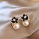 Idel Camellia Pearl 2025 New Earrings Women's High-end Sweet Petal Earrings Suitable for Round Face Earrings Gift E4122 Palace Style Camellia Earrings