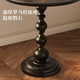 Yusenyi American Retro Living Room Side Table Sofa Side Cabinet Light Luxury Small Coffee Table Creative Bedside Table Small Apartment Corner Table Small Round Table Matte Black (Diameter 40 Height 40) Low Table