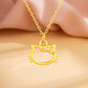 Chow Tai Sang pure gold 999 Kitty carved cat gold pendant hellokitty bow platinum bracelet gold KITTY cat pendant + 18k titanium gold chain (long-lasting color)